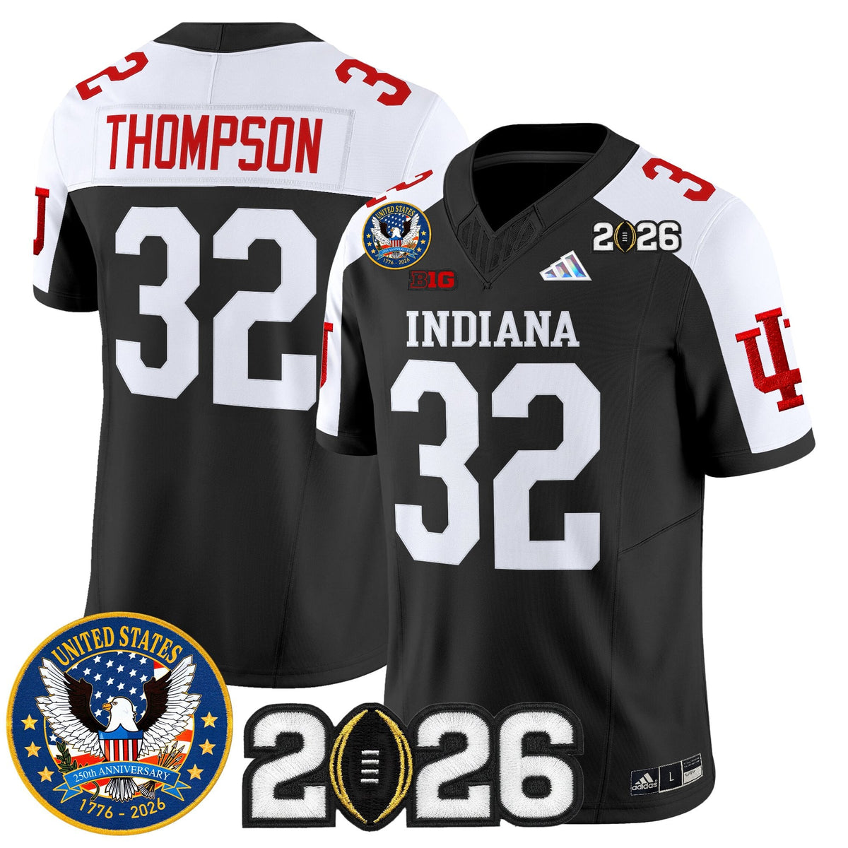 Men's Indiana Hoosiers "United States 250th Anniversary Patch" Vapor Limited Jersey V2 - All Stitched