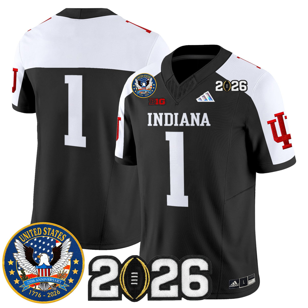 Men's Indiana Hoosiers "United States 250th Anniversary Patch" Vapor Limited Jersey V2 - All Stitched