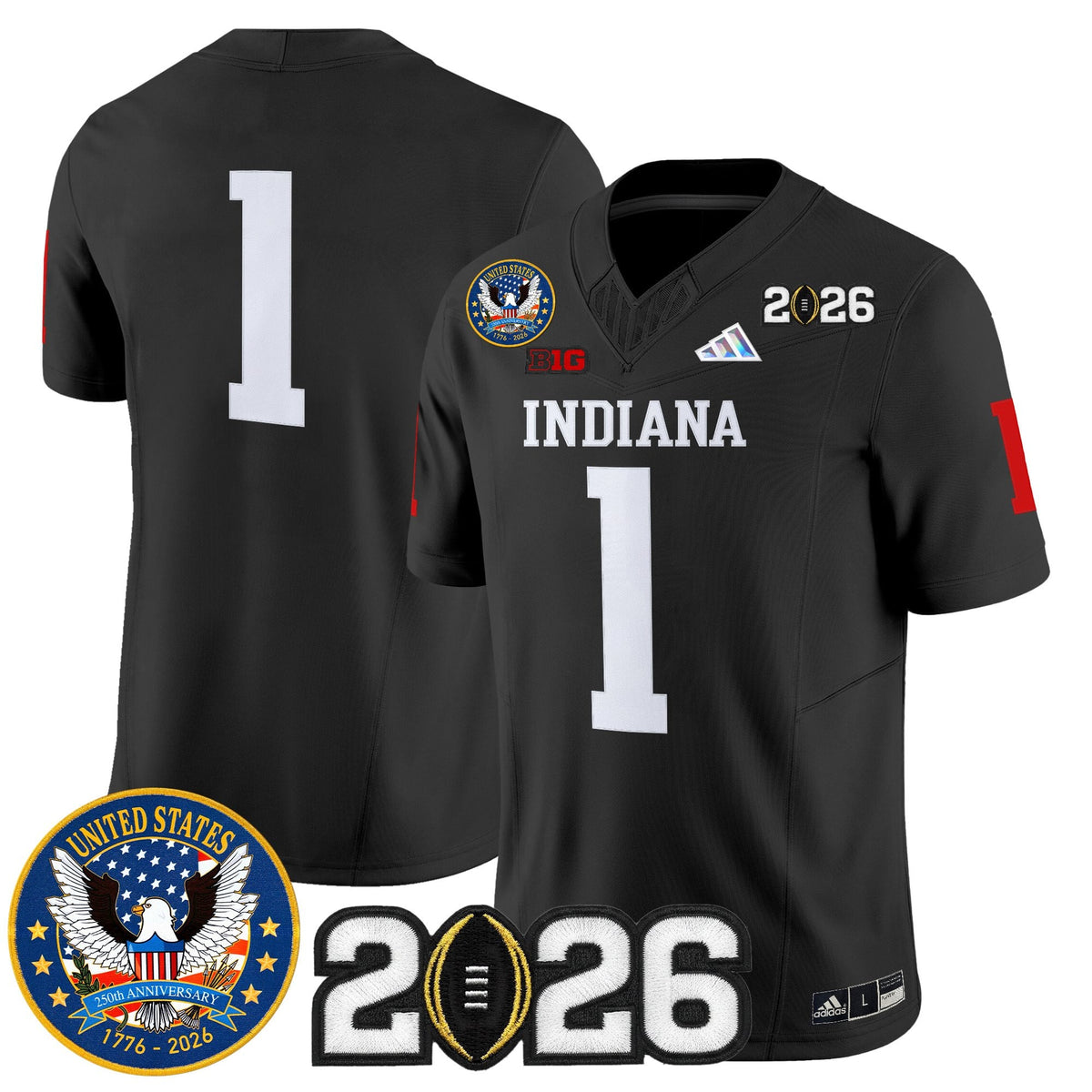 Men's Indiana Hoosiers "United States 250th Anniversary Patch" Vapor Limited Jersey V2 - All Stitched