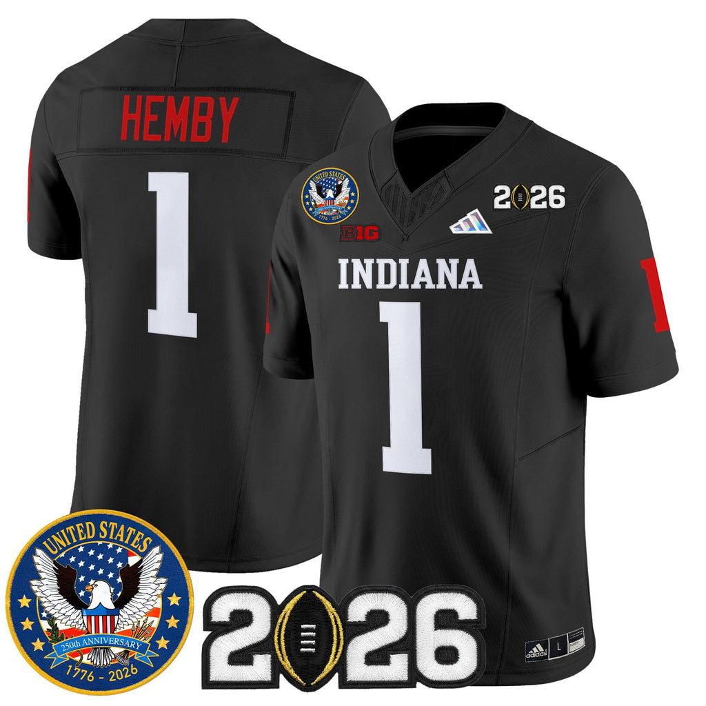 Men's Indiana Hoosiers "United States 250th Anniversary Patch" Vapor Limited Jersey V2 - All Stitched