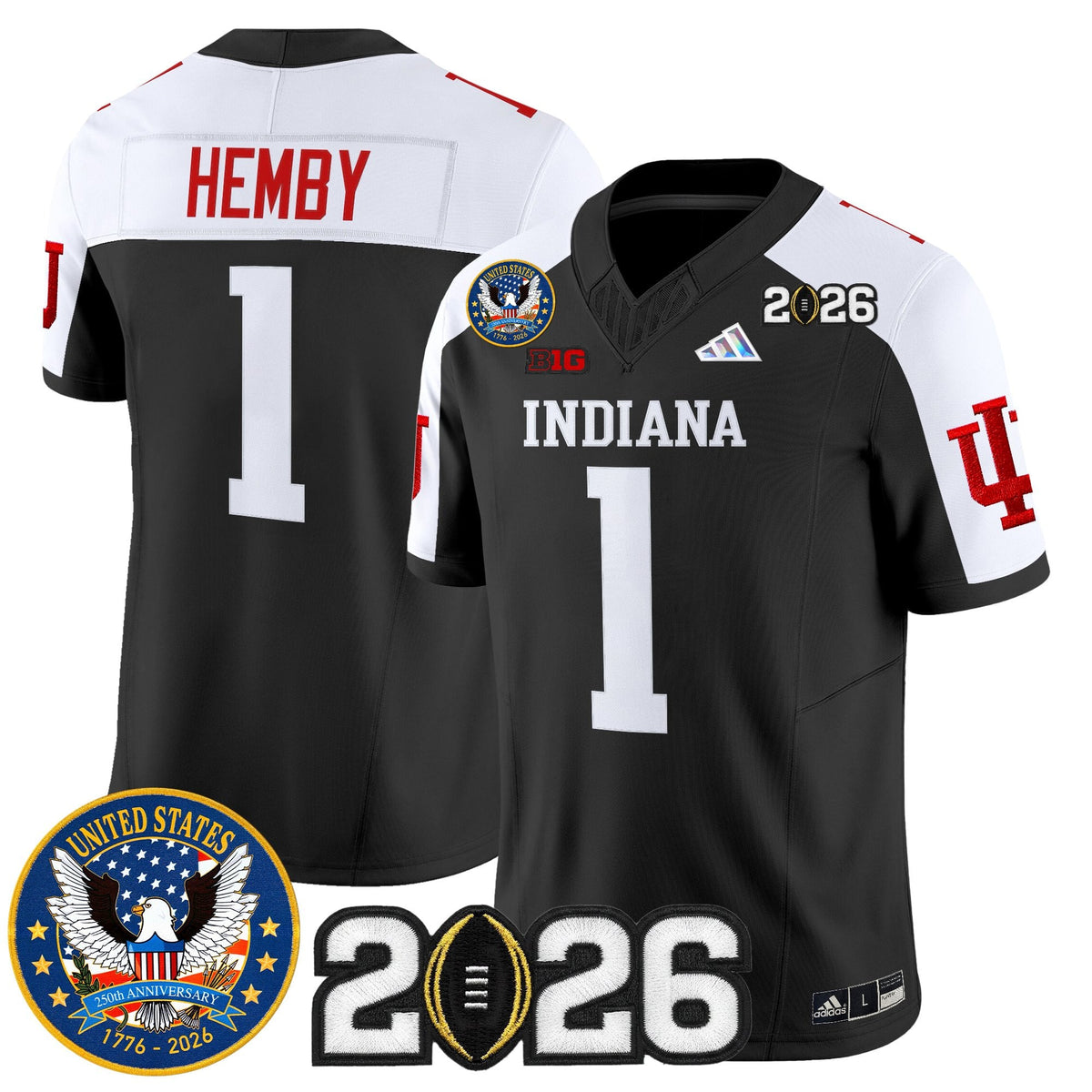 Men's Indiana Hoosiers "United States 250th Anniversary Patch" Vapor Limited Jersey V2 - All Stitched
