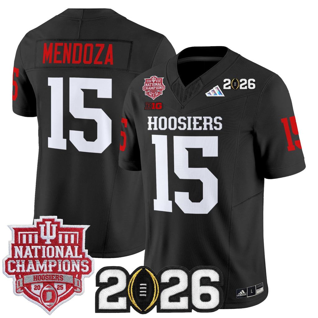 Men's Indiana Hoosiers 2025 National Champions & 2026 CFP Final Patch Vapor Limited Jersey - All Stitched