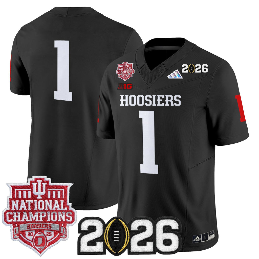 Men's Indiana Hoosiers 2025 National Champions & 2026 CFP Final Patch Vapor Limited Jersey - All Stitched