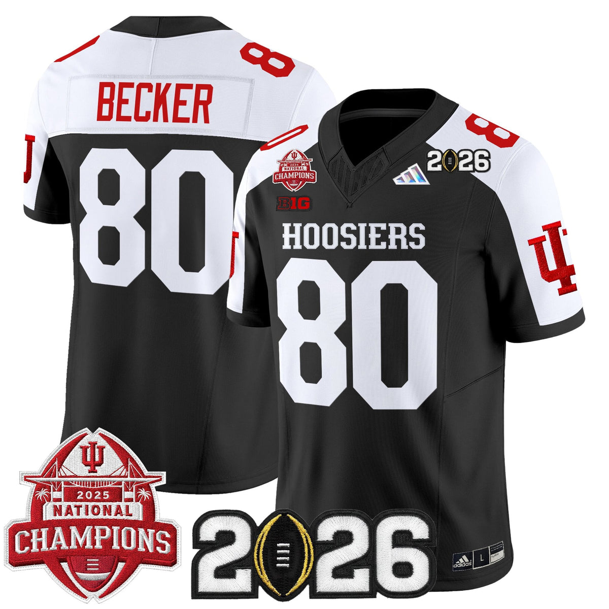 Men's Indiana Hoosiers 2025 National Champions & 2026 CFP Final Patch Vapor Limited Jersey V2 - All Stitched