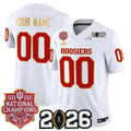 Indiana Hoosiers 2025 National Champions & 2026 CFP Final Patch Gold Trim Vapor Limited Custom Jersey - All Stitched