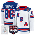 Men's 2026 USA Olympic 250America Patch Premium Hockey Jersey - All Stitched