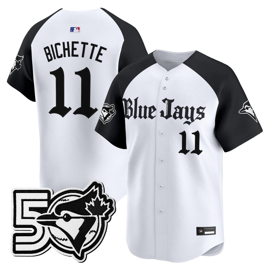 Men's Toronto Blue Jays 50 Seasons Patch Vapor Premier Limited Jersey - Gothic North Edition - All Stitched