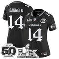 Women's Seattle Seahawks "Super Bowl LX & 50th Patch" Vapor Limited Jersey - Gothic Edition - All Stitched