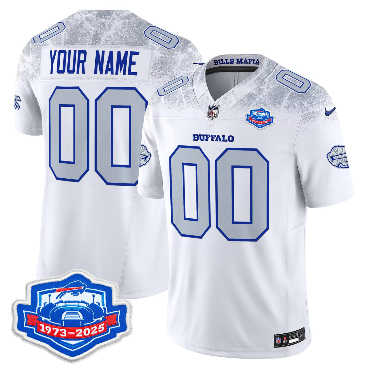 Buffalo Bills 1973 - 2025 Farewell Season Patch Vapor Limited Custom Jersey - All Stitched