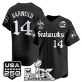 Men's Seattle Seahawks “Super Bowl LX & 50th Patch” Vapor Baseball Jersey - Gothic Edition - All Stitched