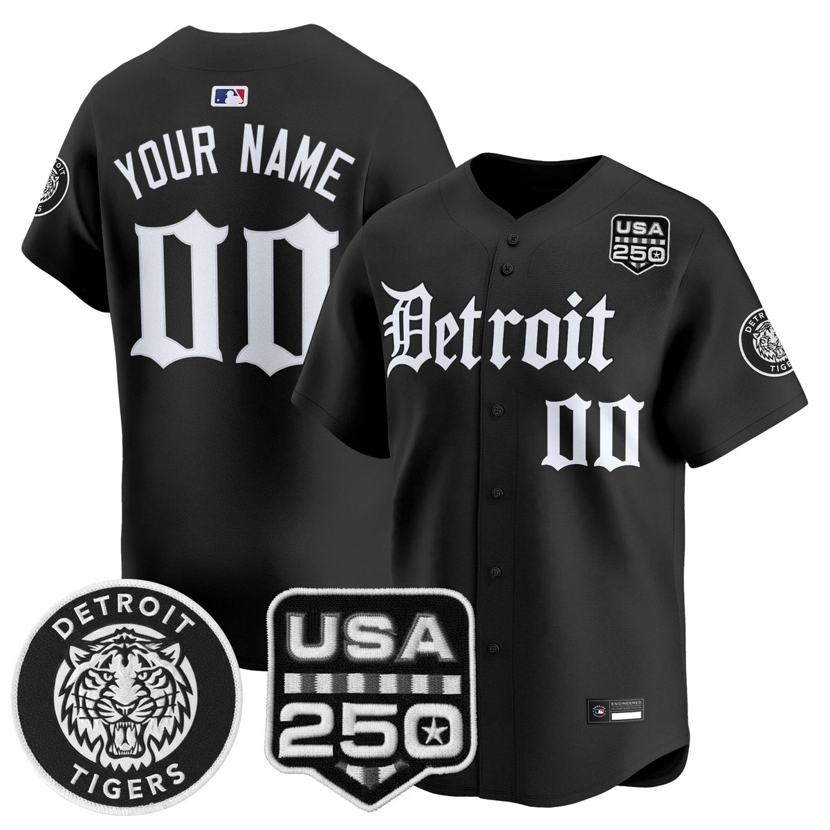 Detroit Tigers ‘Gothic Edition’ Vapor Premier Limited Custom Jersey - All Stitched