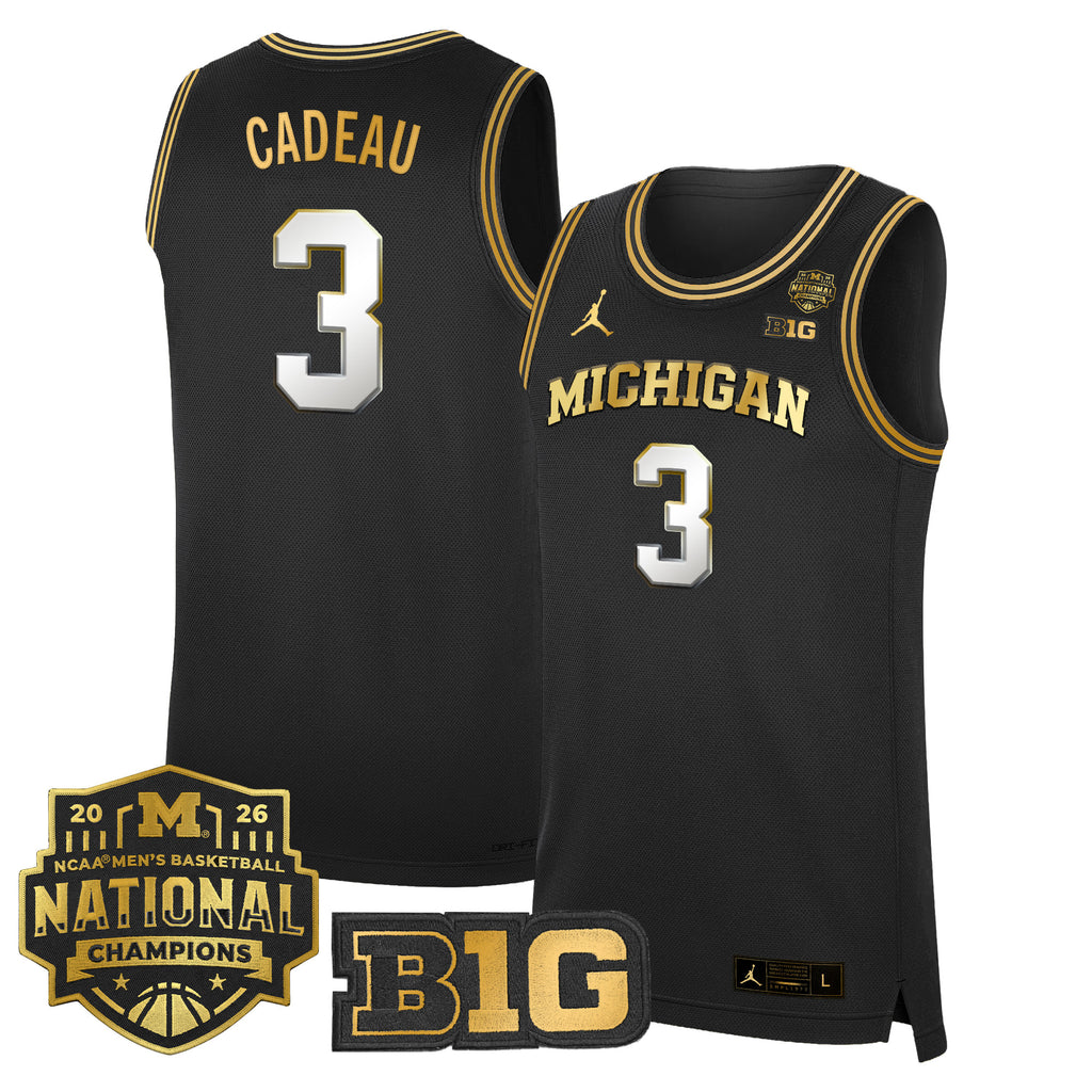 Men's Michigan Wolverines 2026 National Champions Patch Basketball Jersey - All Stitched