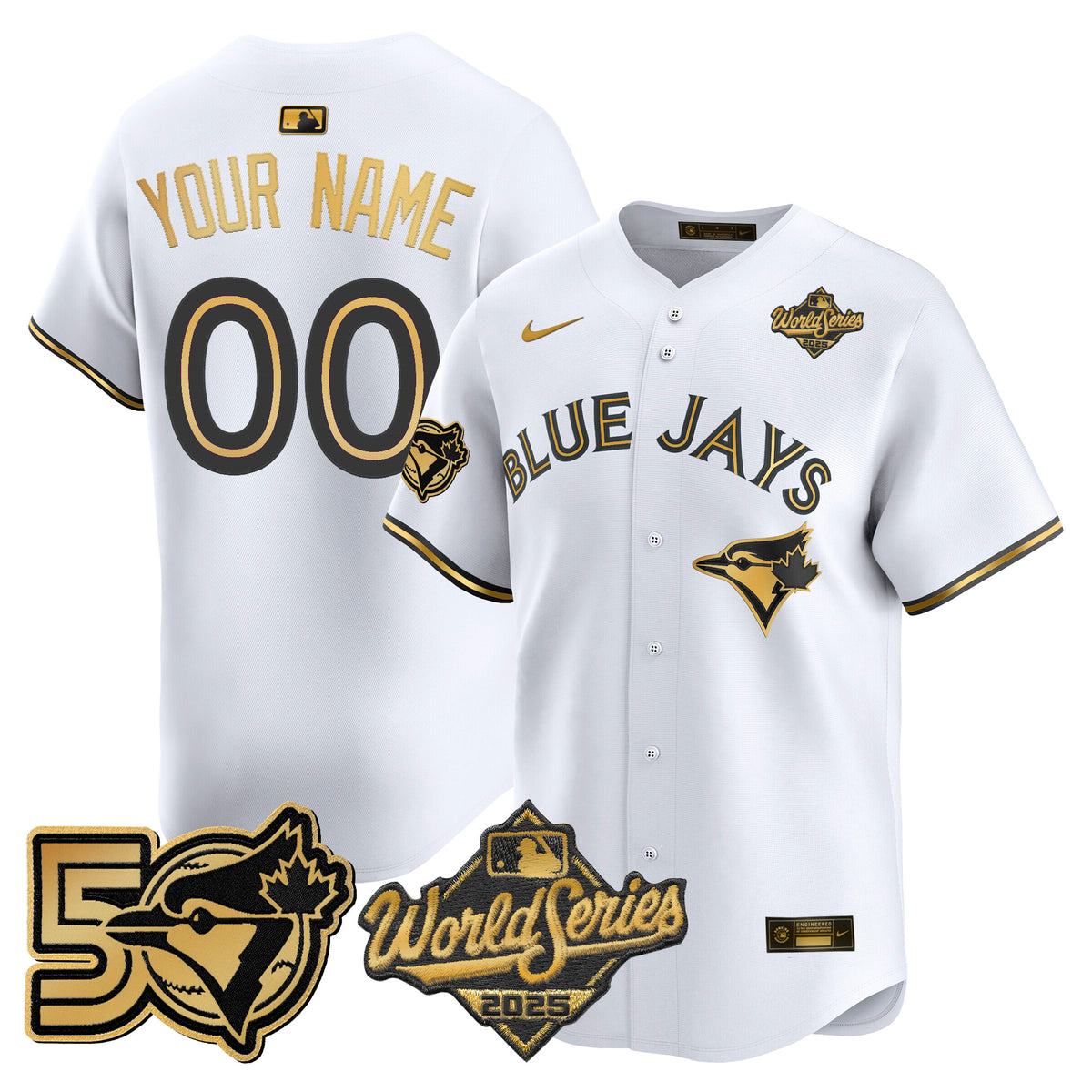 Toronto Blue Jays 2025 World Series Vapor Premier Limited Custom Jersey - 50 Seasons Patch - All Stitched