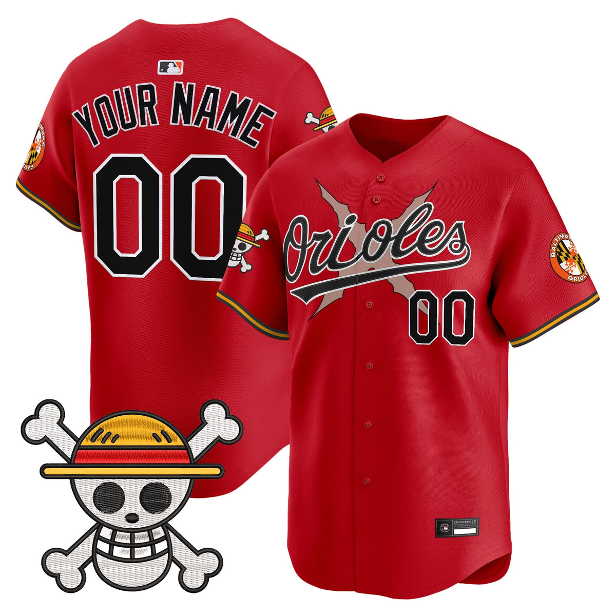 Baltimore Orioles x One Piece Vapor Premier Limited Custom Jersey - Stitched