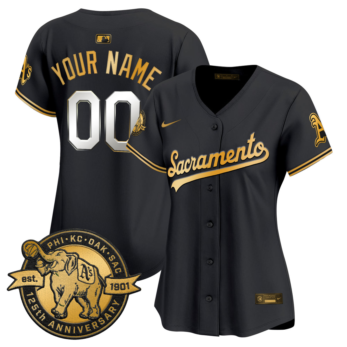 Athletics 'Sacramento Edition' Vapor Premier Limited Custom Jersey - 125th Anniversary Patch - All Stitched