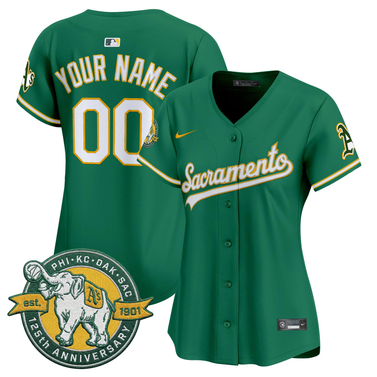 Athletics 'Sacramento Edition' Vapor Premier Limited Custom Jersey - 125th Anniversary Patch - All Stitched