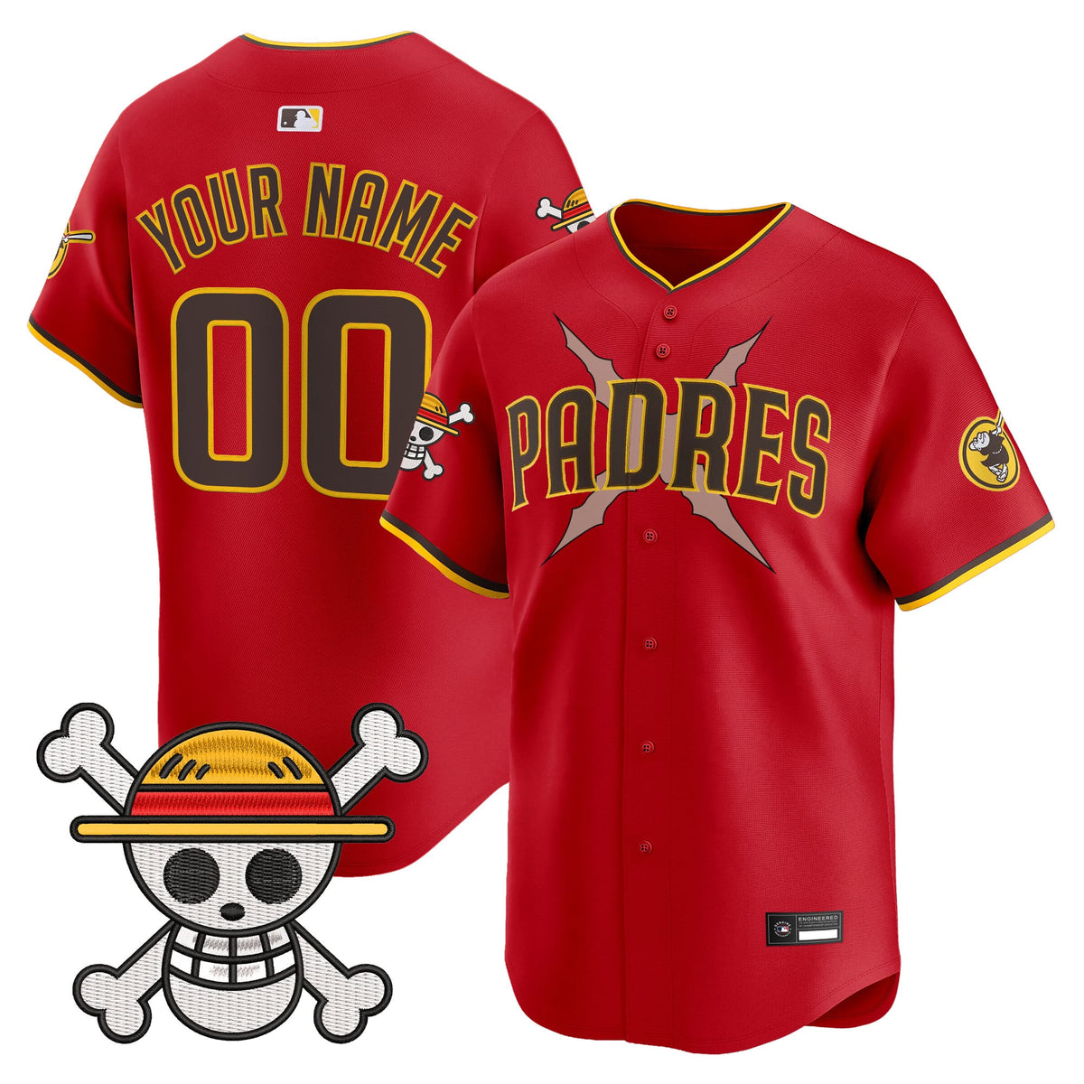 Padres x One Piece Vapor Premier Limited Custom Jersey - Stitched