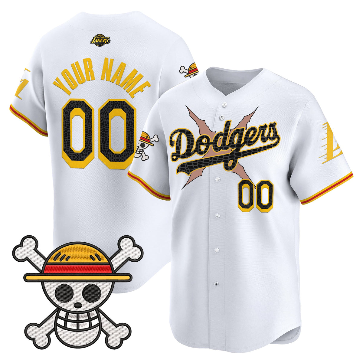 Los Angeles Dodgers x One Piece x Mamba Vapor Premier Limited Custom Jersey - Stitched