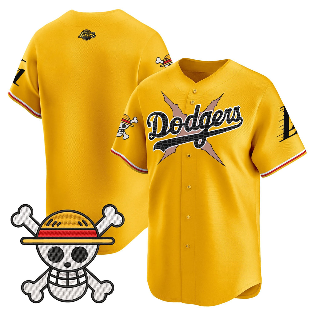 Men's Los Angeles Dodgers x One Piece x Mamba Vapor Premier Limited Jersey - Stitched