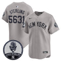 Men's Yankees John Sterling "The Voice of the Yankees" Tribute Patch Vapor Premier Limited Jersey V2 - All Stitched