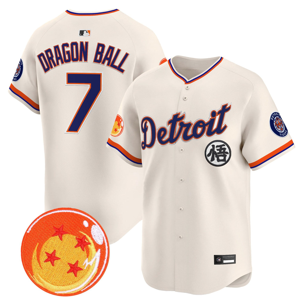 Men's Detroit Tigers x Dragon Ball Vapor Premier Limited Jersey - All Stitched