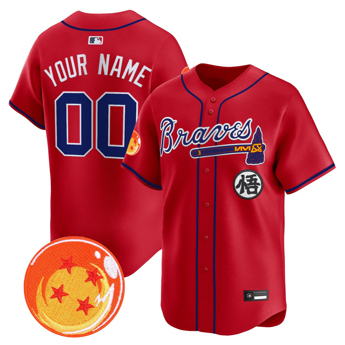 Atlanta Braves x Dragon Ball Vapor Premier Limited Custom Jersey - All Stitched