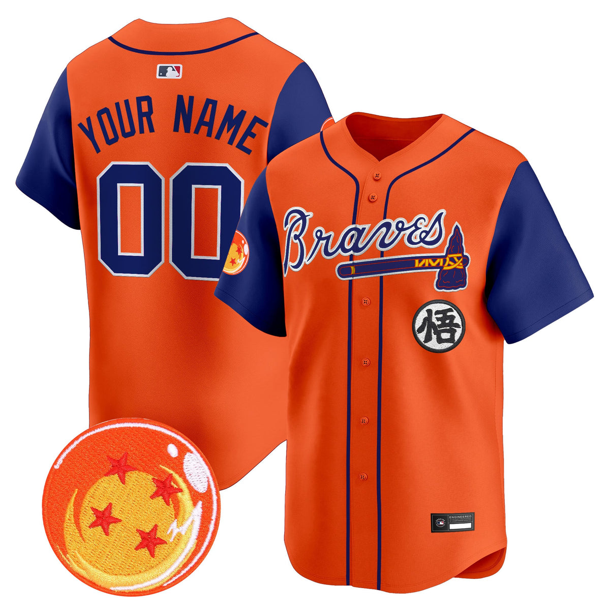Atlanta Braves x Dragon Ball Vapor Premier Limited Custom Jersey - All Stitched