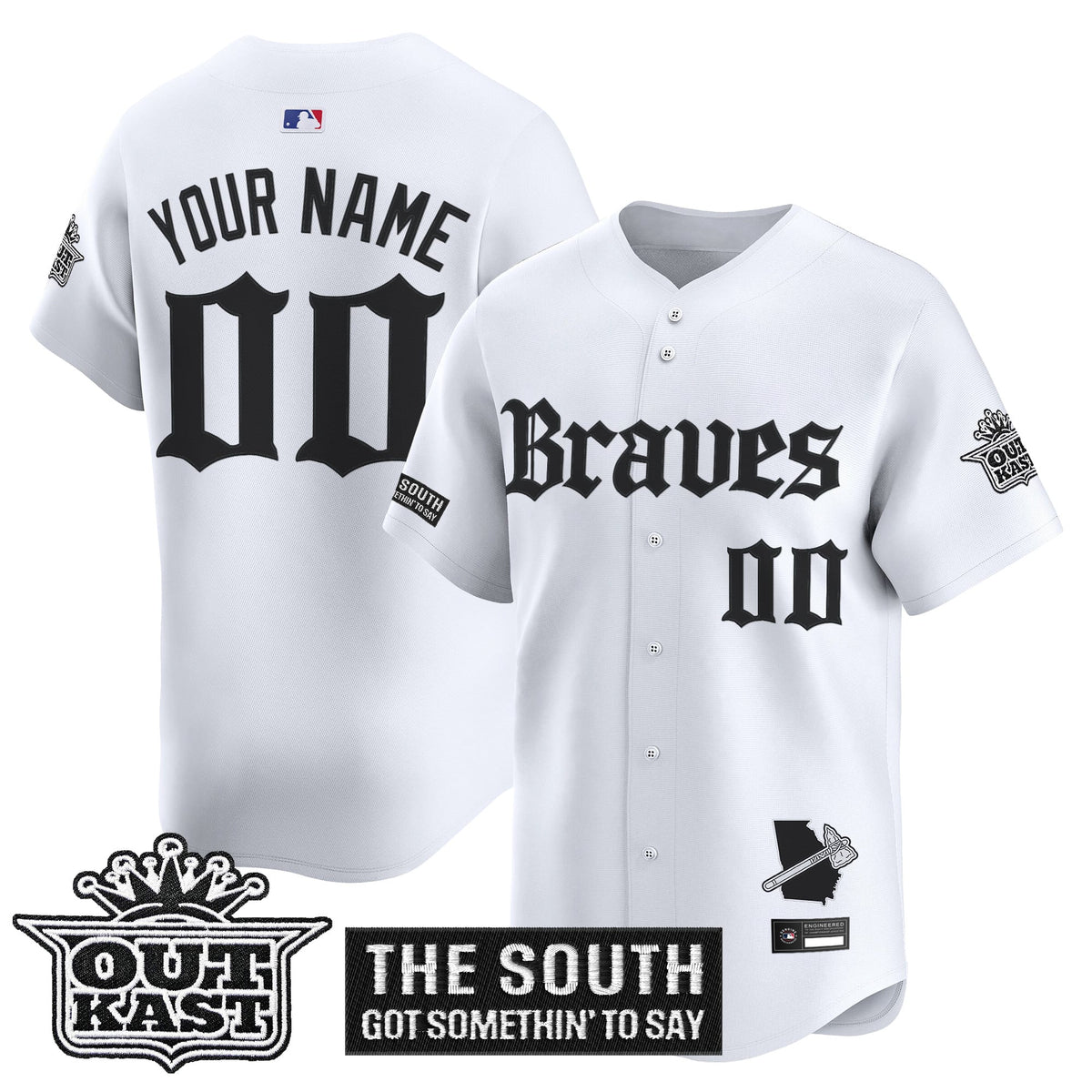 Atlanta Braves 'Gothic South x Outkast Edition' Vapor Premier Limited Custom Jersey V2- All Stitched