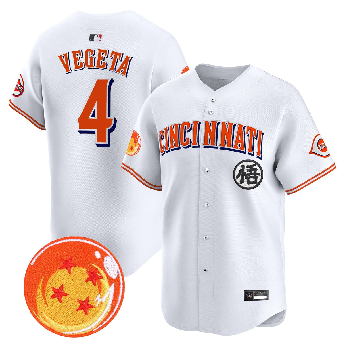 Men's Cincinnati Reds x Dragon Ball Vapor Premier Limited Jersey - All Stitched