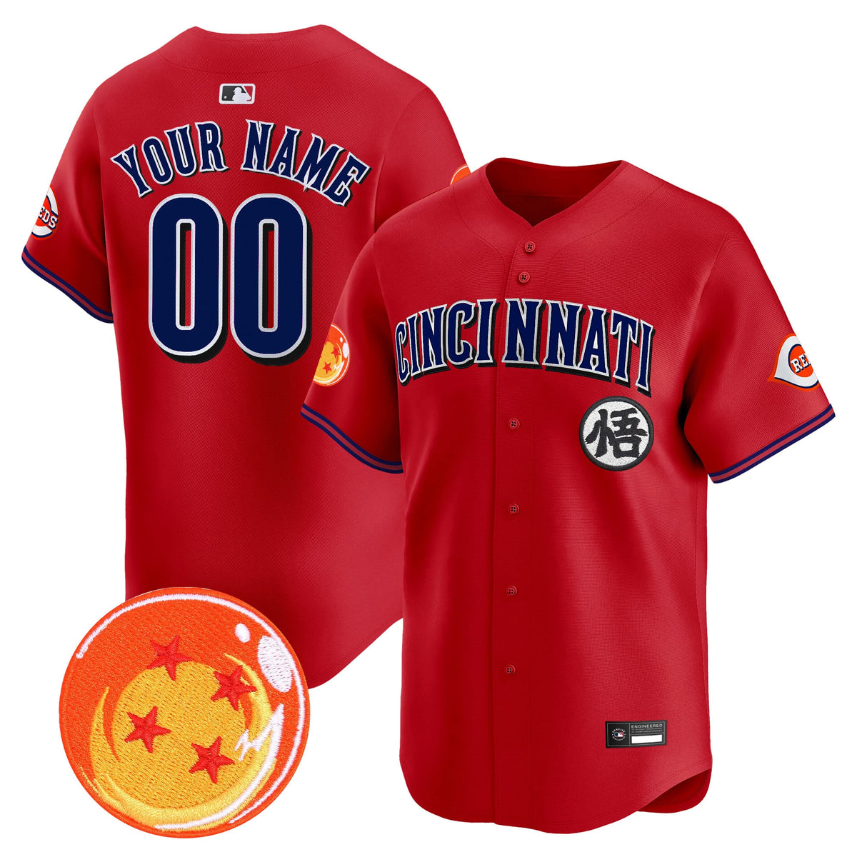 Cincinnati Reds x Dragon Ball Vapor Premier Limited Custom Jersey - All Stitched