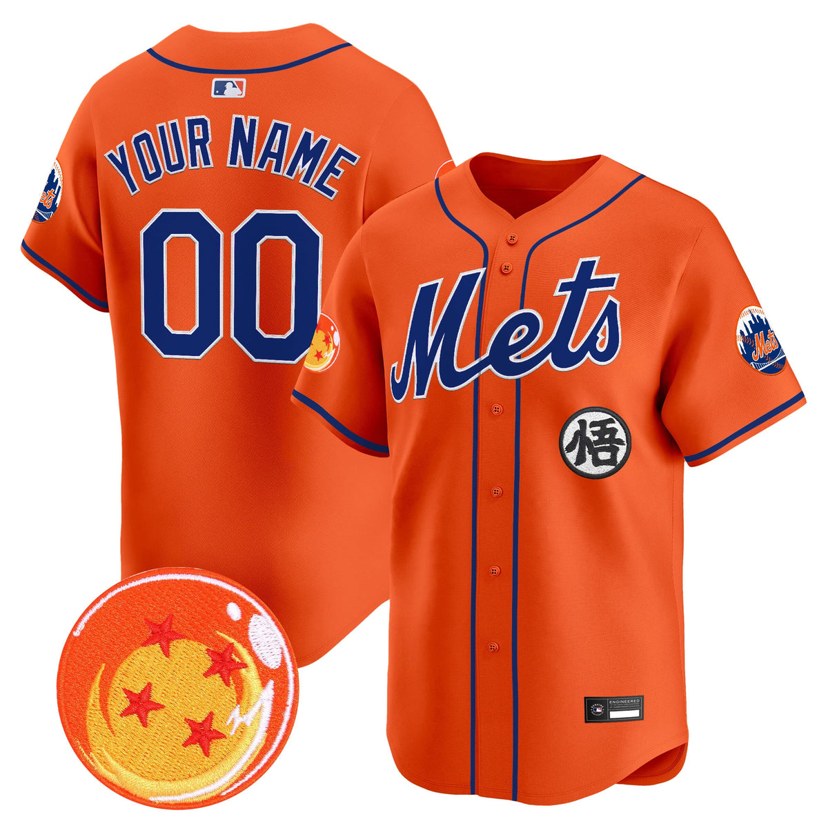 New York Mets x Dragon Ball Vapor Premier Limited Custom Jersey - All Stitched