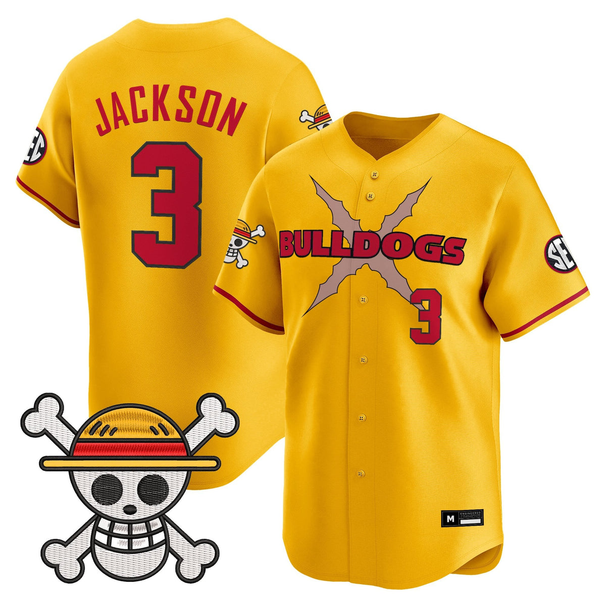 Men's Georgia Bulldogs Baseball x One Piece Vapor Premier Limited Jersey - Stitched