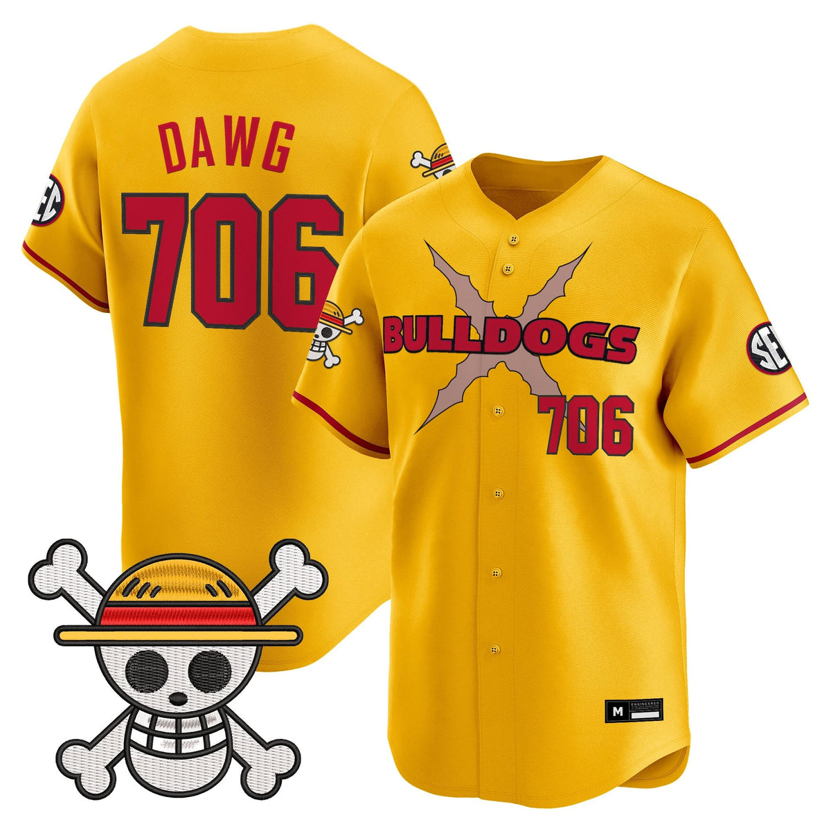 Men's Georgia Bulldogs Baseball x One Piece Vapor Premier Limited Jersey - Stitched