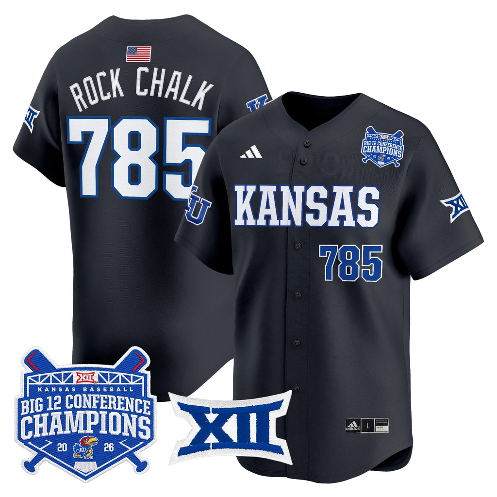 Men's Kansas Jayhawks Baseball Big 12 Conference Champions 2026 Vapor Premier Limited Jersey - All Stitched