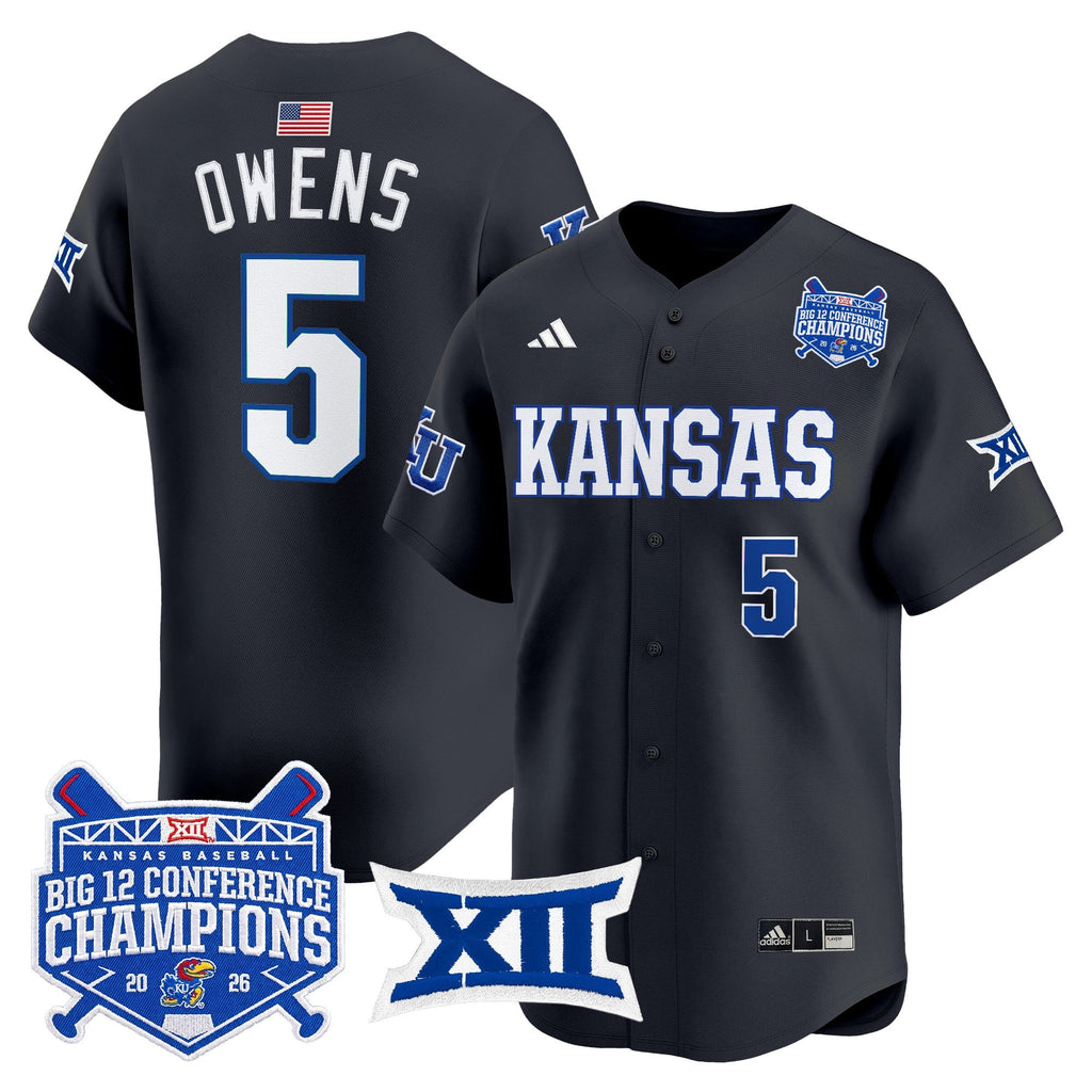 Men's Kansas Jayhawks Baseball Big 12 Conference Champions 2026 Vapor Premier Limited Jersey - All Stitched