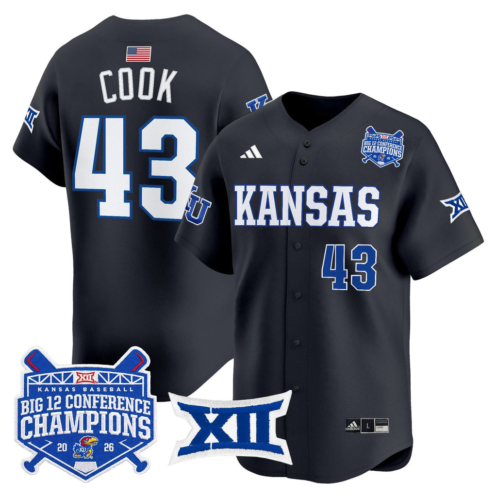 Men's Kansas Jayhawks Baseball Big 12 Conference Champions 2026 Vapor Premier Limited Jersey - All Stitched