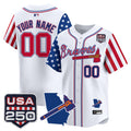 Atlanta Braves "America 250 Edition" Vapor Premier Limited Custom Jersey - All Stitched