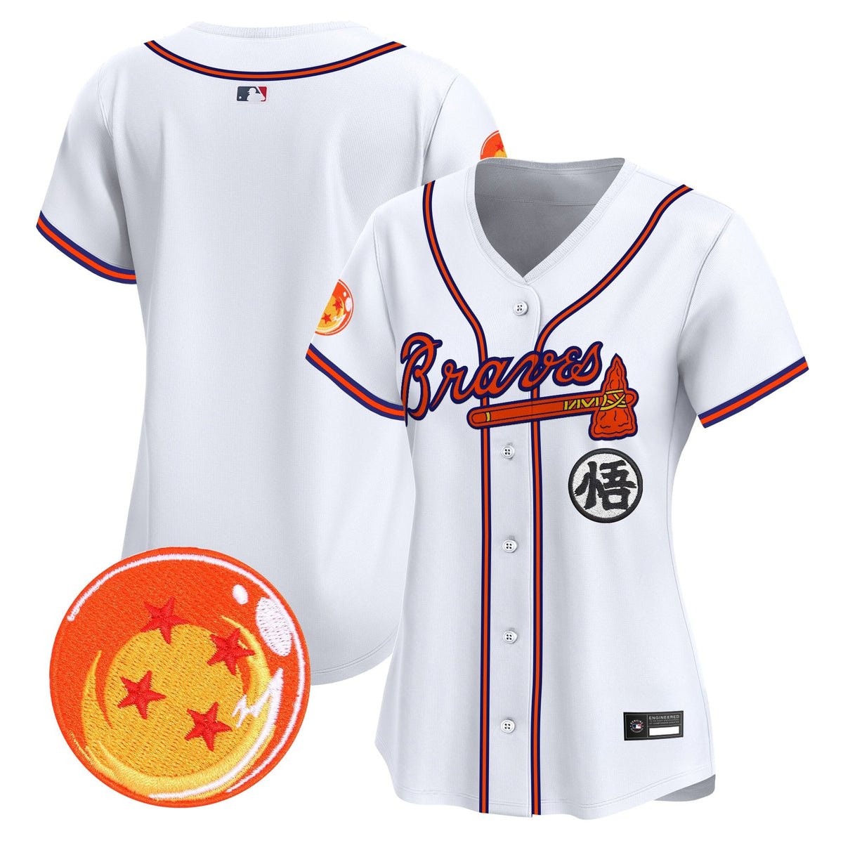 Women's Atlanta Braves x Dragon Ball Vapor Premier Limited Jersey - All Stitched