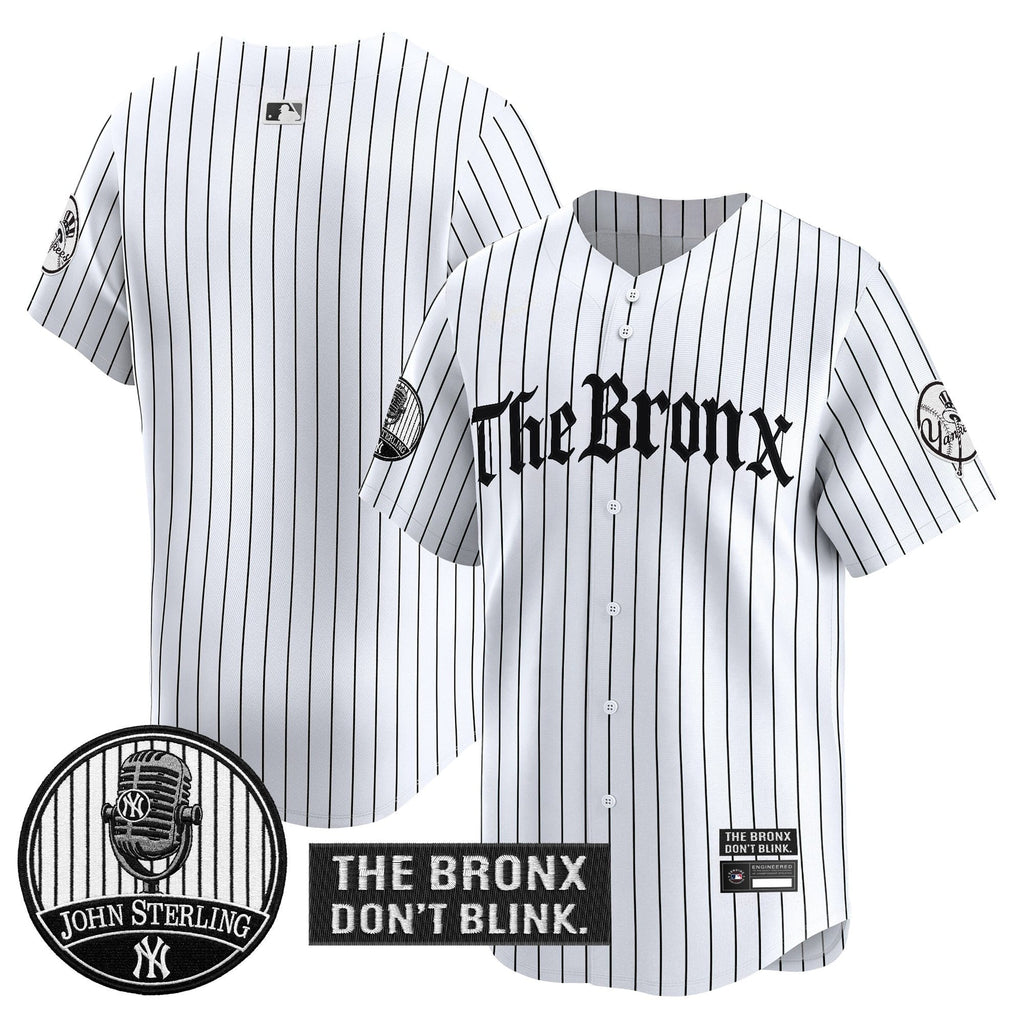 Men's Yankees "The Bronx Gothic" Vapor Premier Limited Jersey - John Sterling Patch - All Stitched