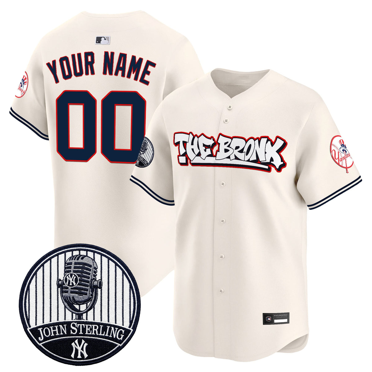 New York Yankees "The Bronx Graffiti" Vapor Premier Limited Custom Jersey - John Sterling Patch - All Stitched