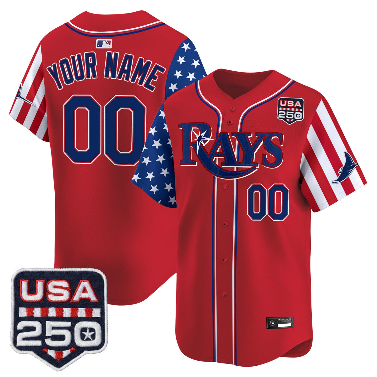 Tampa Bay Rays "America 250 Edition" Vapor Premier Limited Custom Jersey - All Stitched