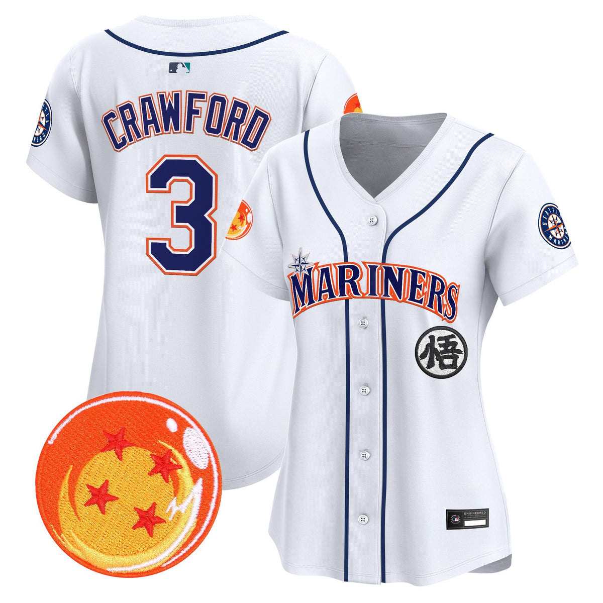 Women's Seattle Mariners x Dragon Ball Vapor Premier Limited Jersey - All Stitched