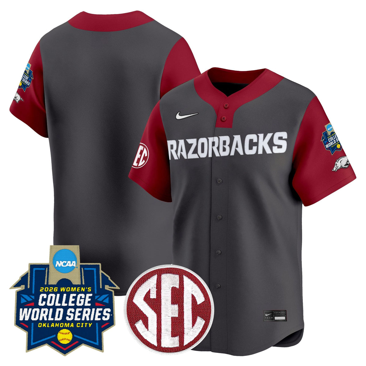 Men's Size - Arkansas Softball 2026 World Series (WCWS) Vapor Premier Limited Jersey - All Stitched