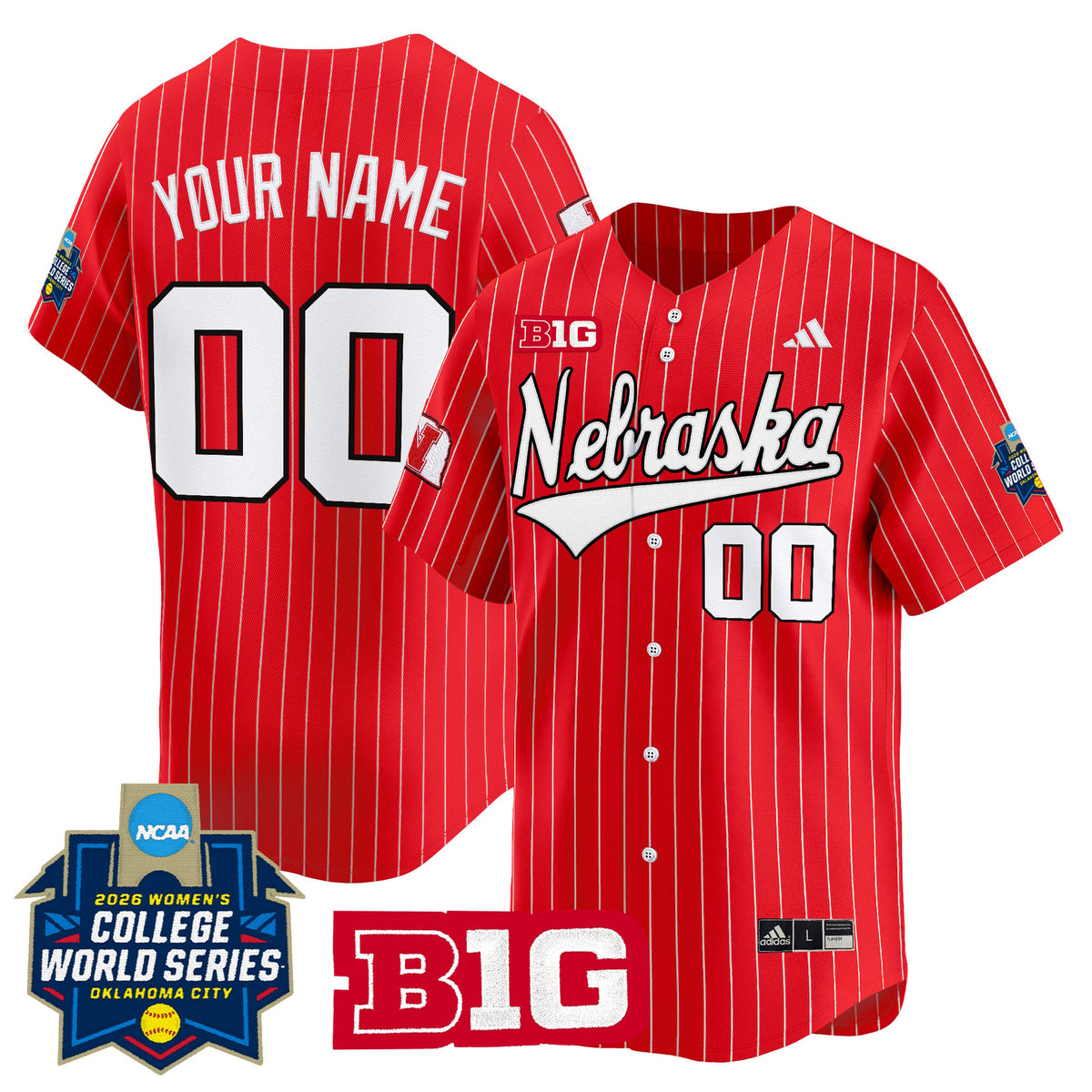 Nebraska Cornhuskers Softball 2026 World Series (WCWS) Vapor Premier Limited Custom Jersey - All Stitched