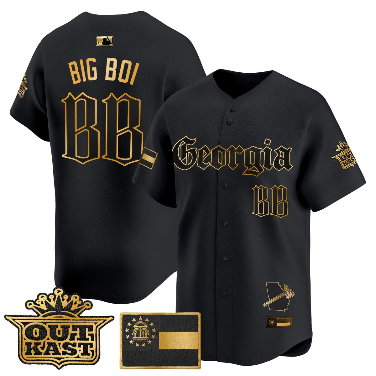 Men's Atlanta Braves 'Georgia x Outkast Gothic Edition' Vapor Premier Limited Jersey - All Stitched