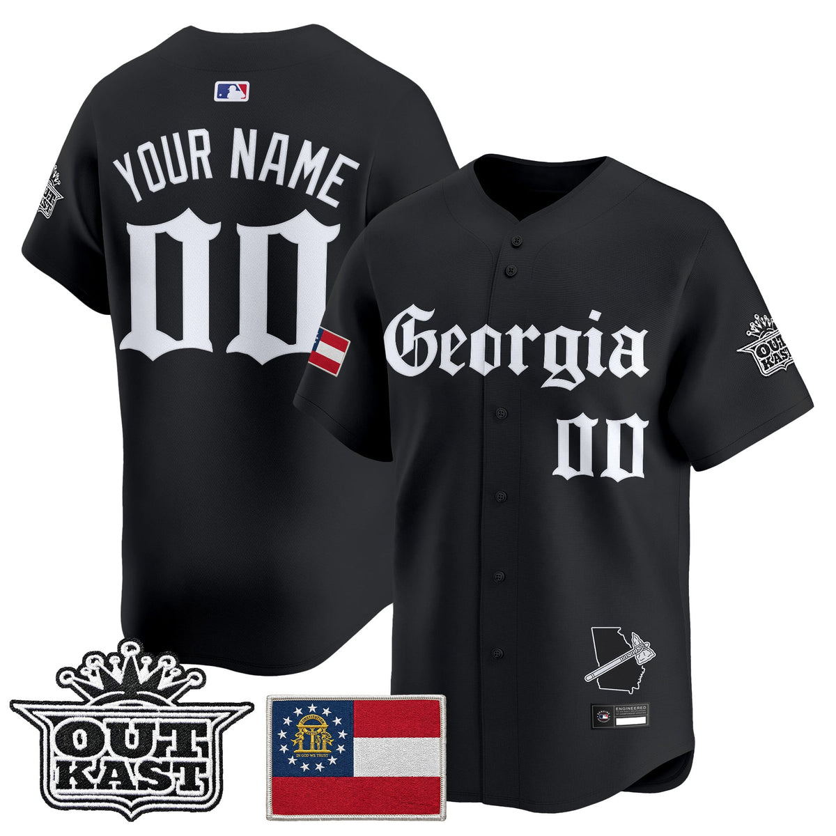 Atlanta Braves 'Georgia x Outkast Gothic Edition' Vapor Premier Limited Custom Jersey - All Stitched