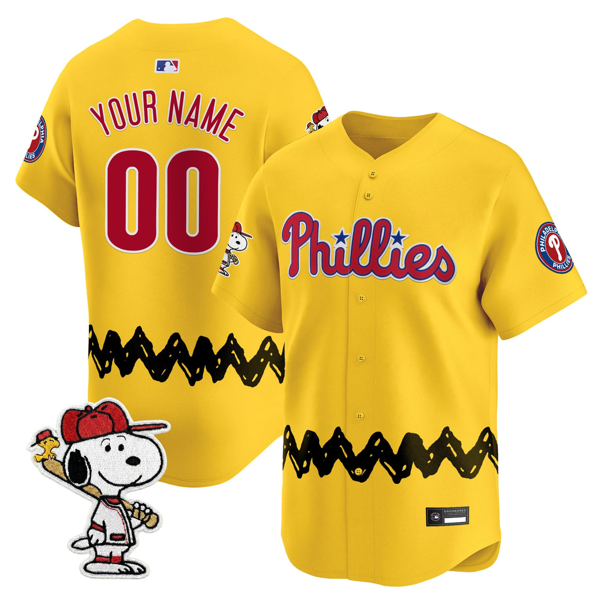 Philadelphia Phillies x Peanuts Vapor Premier Limited Custom Jersey - Stitched