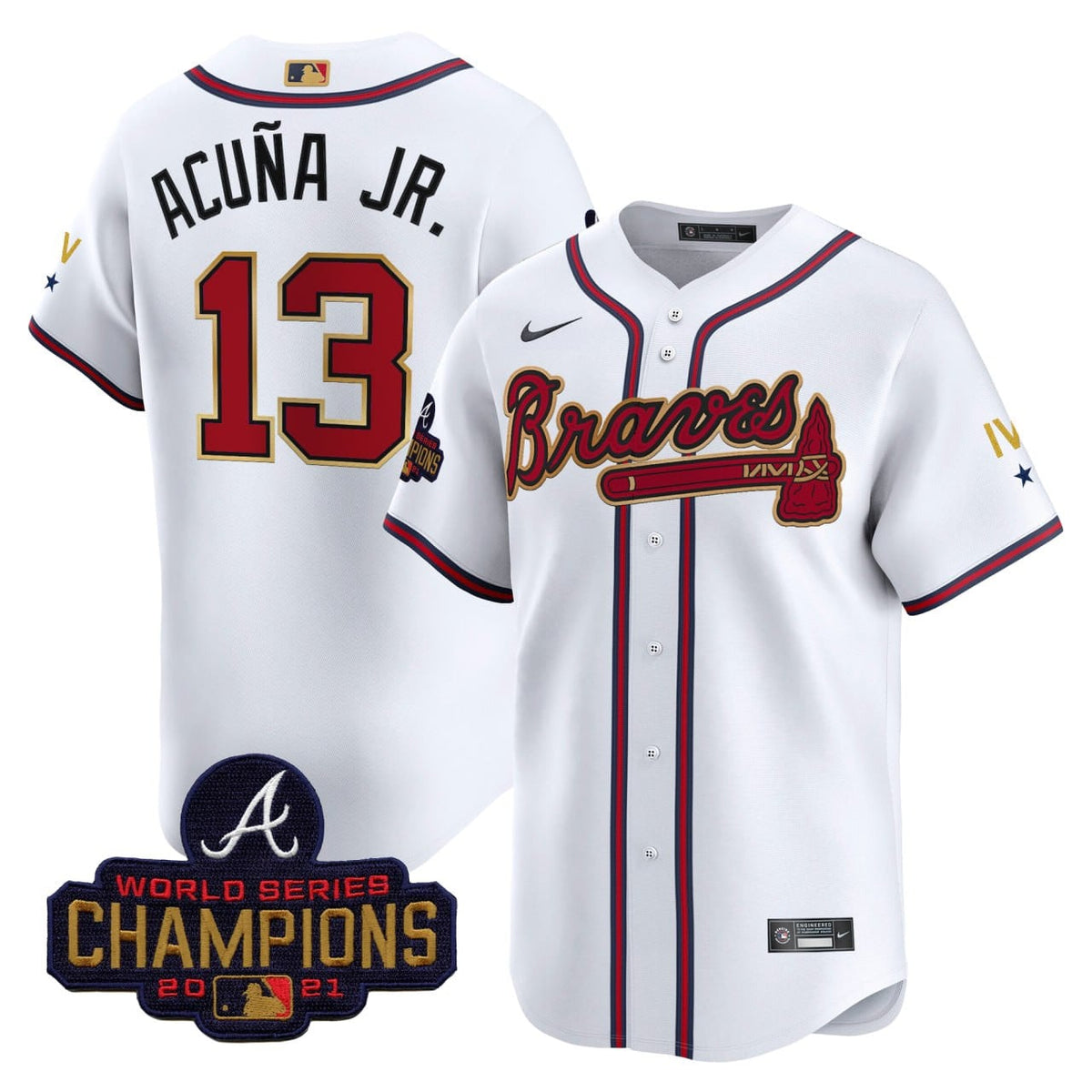 Atlanta Braves World Series Champions 2021 Patch Vapor Premier Limited Jersey - Stitched