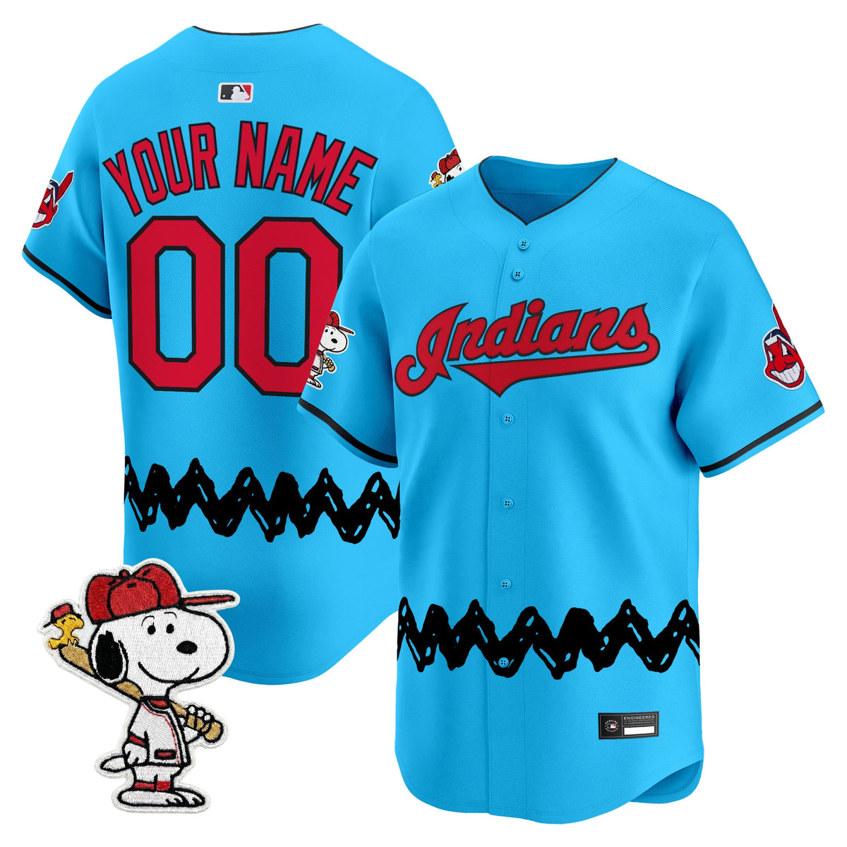 Cleveland Indians x Peanuts Vapor Premier Limited Custom Jersey - Stitched