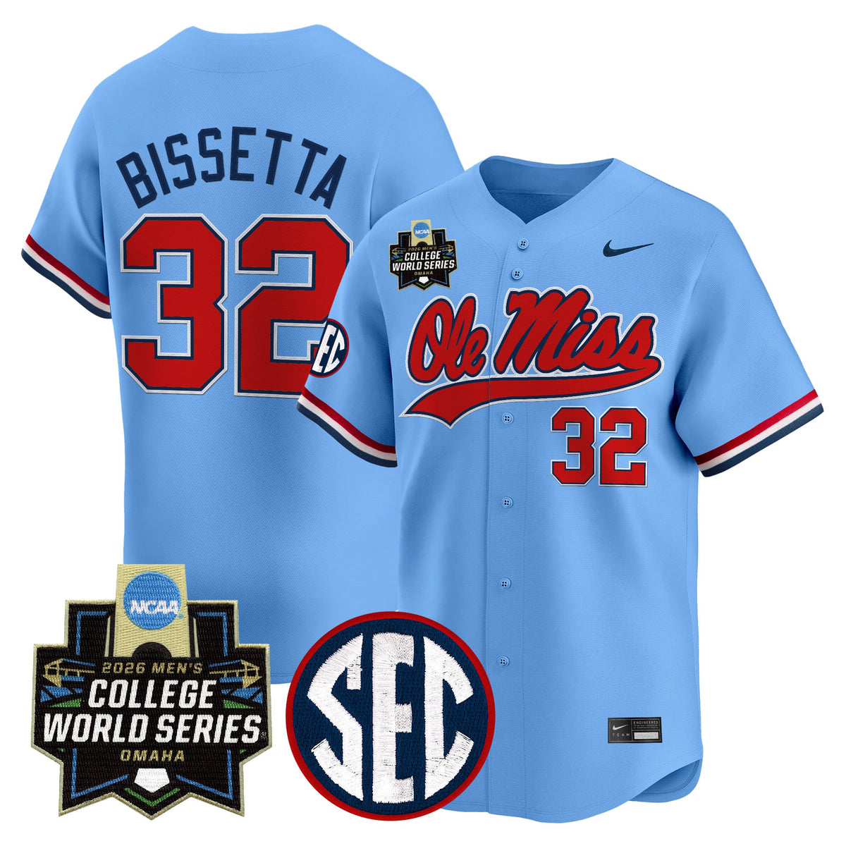 Men's Ole Miss Rebels 2026 World Series Vapor Premier Limited Jersey - All Stitched